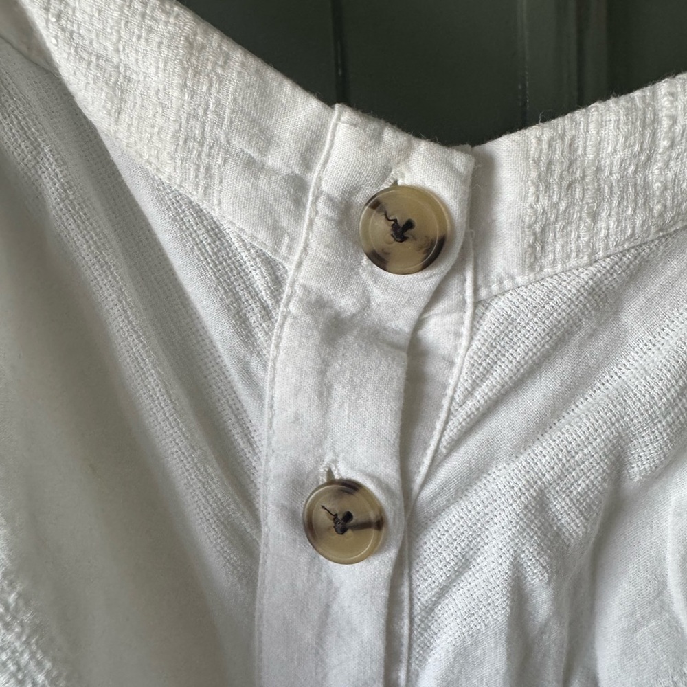Universal Thread White Textured Button Front Sundress - Picture 2 of 14